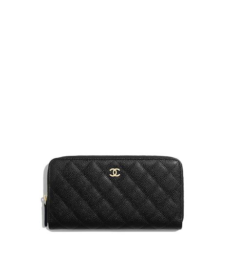 chanel black l-zip wallet|Chanel long zipped wallet.